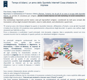 Screen Shot Blog Unione Artigiani